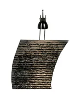 Water Ripple Japanese Zen Indoor Tabletop Fountain 17 1/4" High with Light Waterfalls Meditation Decor for Table Desk-Top Home Office Bedroom House Li