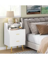 Tribe signs White 2 Drawers Nightstand for Bedroom