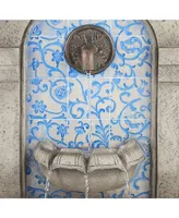 Manhasset Modern Outdoor Floor Water Fountain Stone Classic Blue Tile Mosaic 30 1/4" for Garden Patio Backyard Deck Home Lawn Porch House Exterior Bal
