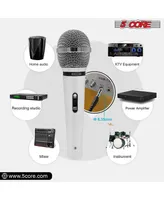 5 Core Microphone 1Pc Chrome Finish Professional Karaoke Dynamic Xlr Wired Mic w On/Off Switch Pop Filter Cardioid Unidirectional Pickup -Pm 111 Ch