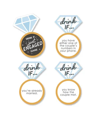 Drink If Game - Just Engaged - Black and White - Engagement Party Game - 24 Ct