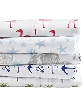 Premium Comforts Coastal Printed Microfiber -Pc. Sheet Set