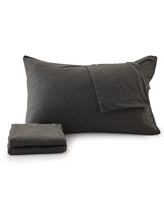 Premium Comforts Heathered Melange T-shirt Jersey Knit Cotton Blend Piece Sheet Set