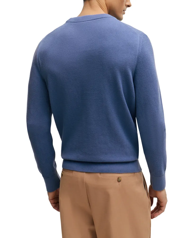 Boss by Hugo Men's Micro-Structured Crew-Neck Sweater