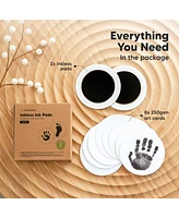 2pk Round Inkless Ink Pad for Baby Hand and Footprint Kit, Clean Touch Dog Paw, Dog Nose Print Kit, Baby & Pet Safe