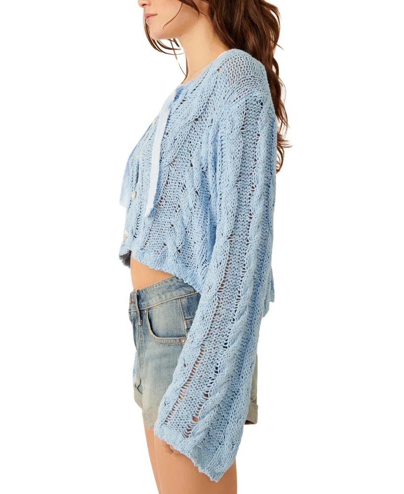 Free People Women's Robyn Cable-Knit Cardigan Sweater