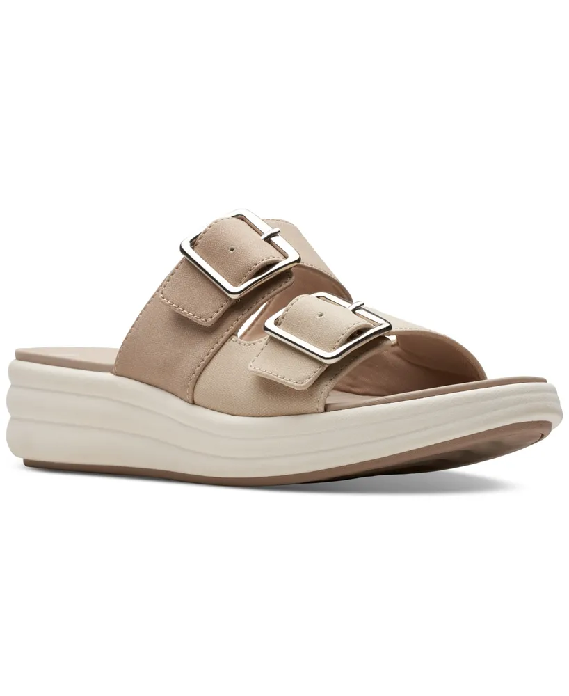 Clarks Women's Drift Buckle Slip-On Slide Wedge Sandals