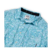 Baja Llama Men's Mongol Rally Blue - 7-seas Button Up Shirt