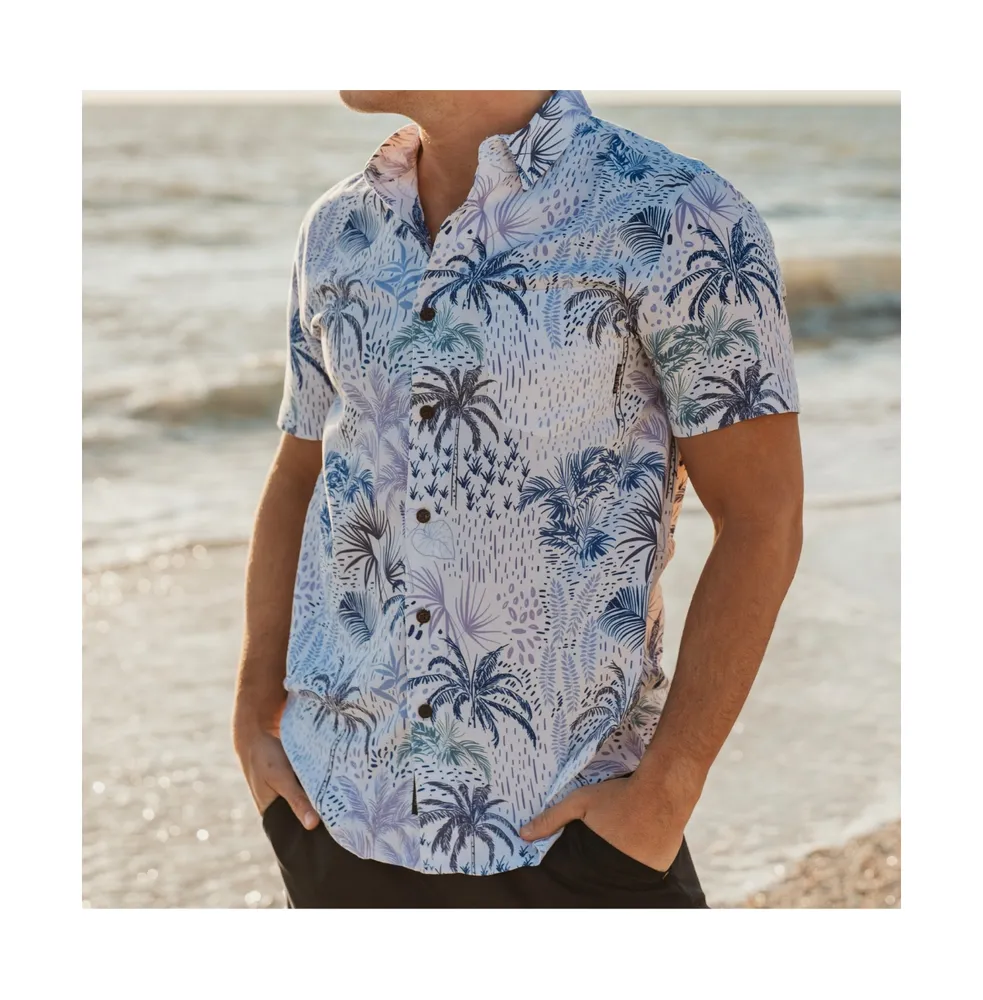 Baja Llama Men's White Hot Tropics - Nighthawk Button Up Shirt