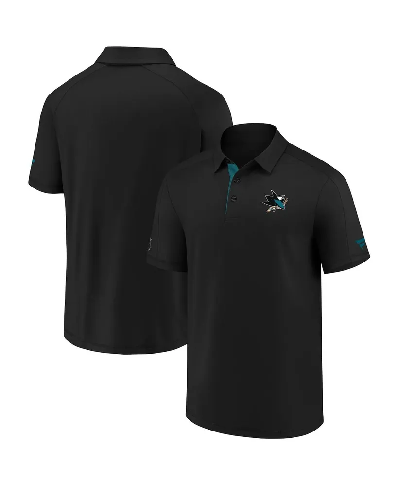 Men's Majestic Black San Jose Sharks Authentic Pro Locker Room Performance Polo Shirt