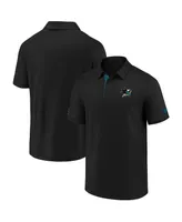 Men's Majestic Black San Jose Sharks Authentic Pro Locker Room Performance Polo Shirt