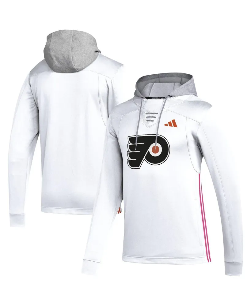 Men's adidas White Philadelphia Flyers Refresh Skate Lace Aeroready Pullover Hoodie