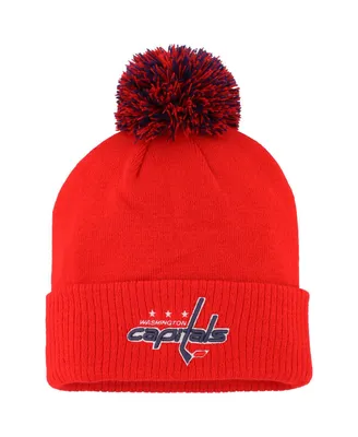Men's adidas Red Washington Capitals Cold.rdy Cuffed Knit Hat with Pom