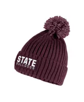 Men's adidas Maroon Mississippi State Bulldogs Modern Ribbed Cuffed Knit Hat with Pom