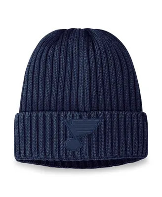 Men's Fanatics Navy St. Louis Blues Authentic Pro Road Tonal Knit Hat