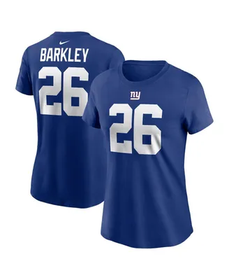 Women's Nike Saquon Barkley Royal New York Giants Player Name and Number T-shirt