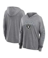 Women's Fanatics Heather Gray Las Vegas Raiders Classic Outline Pullover Hoodie