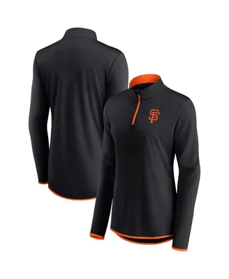 Women's Fanatics Black San Francisco Giants Corner Quarter-Zip Top