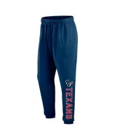 Men's Fanatics Navy Houston Texans Chop Block Fleece Sweatpants