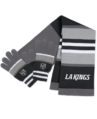 Women's Wear by Erin Andrews Los Angeles Kings Stripe Glove and Scarf Set