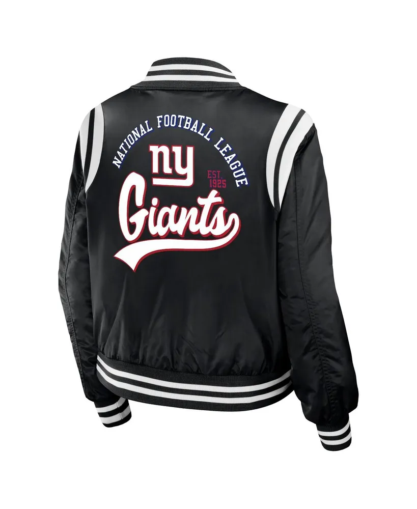 Women's Wear by Erin Andrews Black New York Giants Full-Zip Bomber Jacket