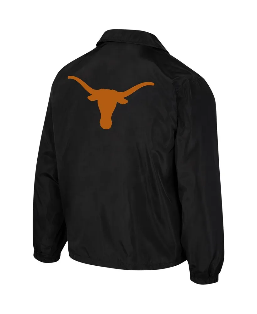 Men's and Women's The Wild Collective Black Texas Longhorns Coaches Full-Snap Jacket
