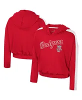 Big Girls Colosseum Red Wisconsin Badgers Illumination Long Sleeve Hoodie T-shirt