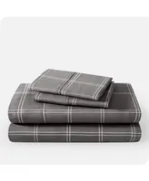 Bare Home Ultra-Soft Double Brushed Print California King Sheet Set - Plaid