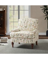 Lucretia Modern Upholstered Accent Chair with Patterned Cushion