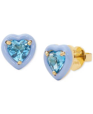 kate spade new york Gold-Tone Sweetheart Blue Stud Earrings