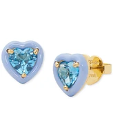 kate spade new york Gold-Tone Sweetheart Blue Stud Earrings