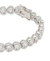 Kate Spade New York Silver-Tone Cubic Zirconia Heart Tennis Bracelet