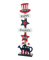 Glitzhome 35.75" H Patriotic, Americana Wooden Top Hat Porch Sign