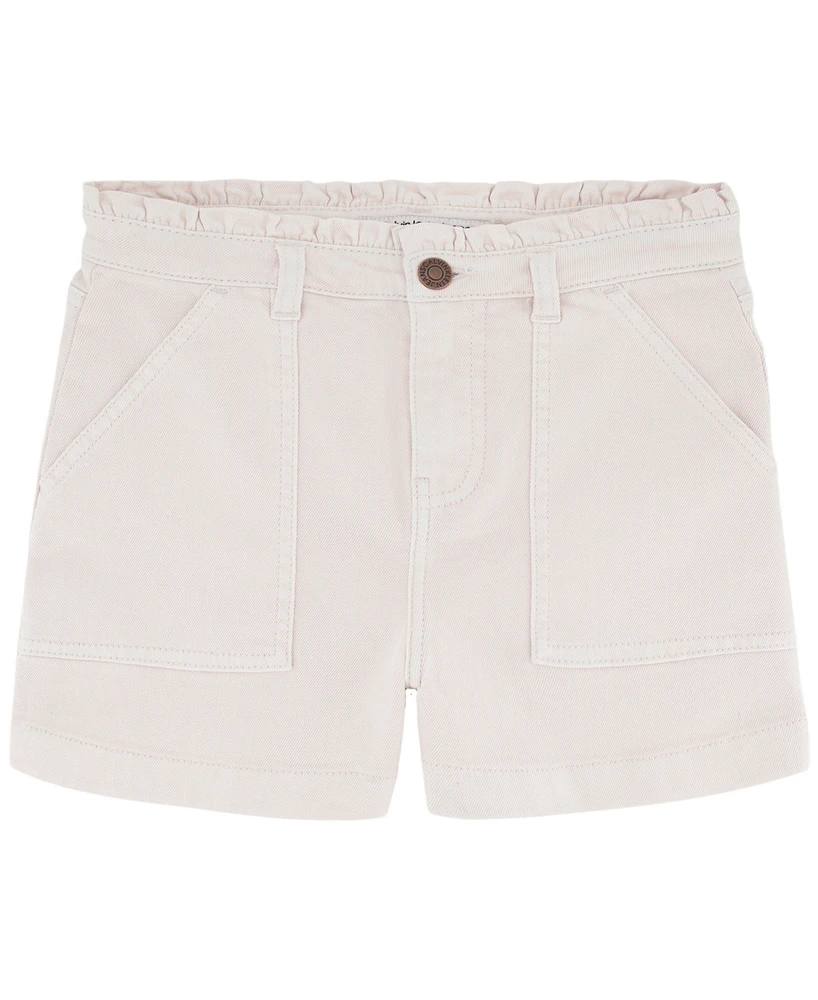 Calvin Klein Big Girls Serenity Paper Bag Waist Denim Shorts