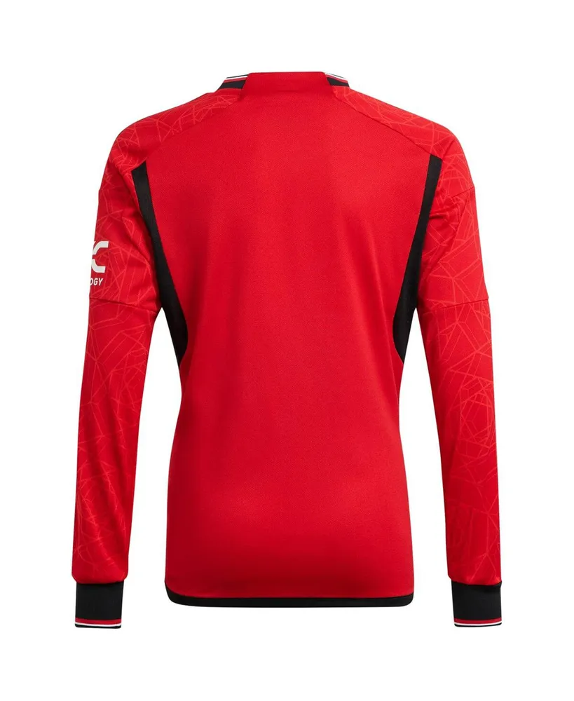 Men's adidas Manchester United 2023/24 Home Replica Long Sleeve Jersey
