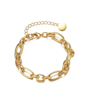 Gigi Girl Teens 14K Gold Plated With Pearl Link & Chain Bracelet