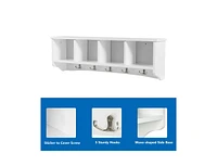 Wall-Mounted Storage Cabinet Hanging Entryway Shelf Coat Rack