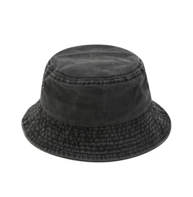 Unisex Washed Canvas Solid Color Bucket Hat