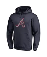 Men's Fanatics Navy Atlanta Braves Static Logo Pullover Hoodie