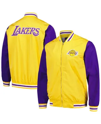 Men's Jh Design Yellow Los Angeles Lakers Full-Zip Bomber Jacket