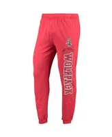 Men's Concepts Sport Red, Heather Charcoal Nc State Wolfpack Meter Long Sleeve Hoodie T-shirt and Jogger Pajama Set