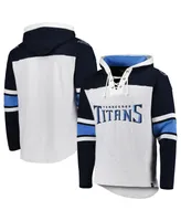 Men's '47 Brand Tennessee Titans Heather Gray Gridiron Lace-Up Pullover Hoodie