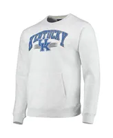 Men's League Collegiate Wear Heathered Gray Distressed Kentucky Wildcats Upperclassman Pocket Pullover Sweatshirt