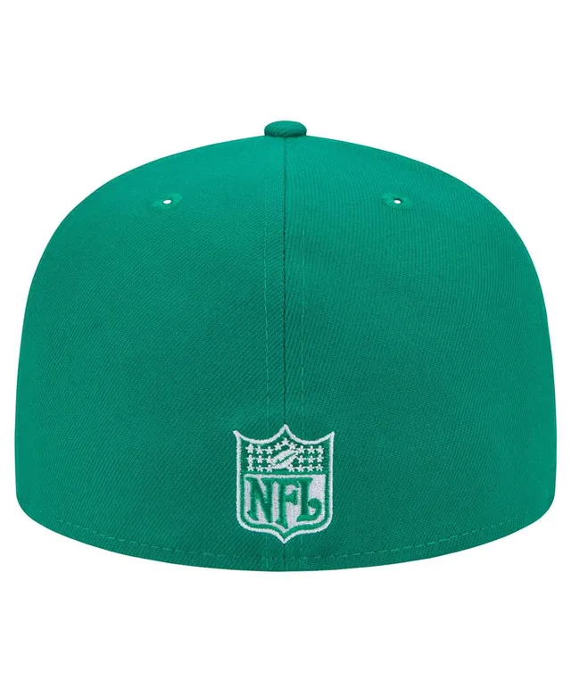 Men's New Era Kelly Green Philadelphia Eagles Omaha Throwback 59FIFTY  Fitted Hat