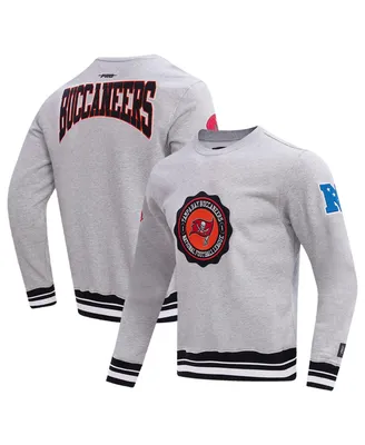Men's Pro Standard Heather Gray Tampa Bay Buccaneers Crest Emblem Pullover Sweatshirt