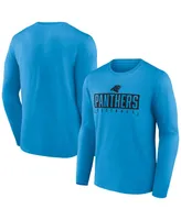Men's Fanatics Blue Carolina Panthers Big and Tall Wordmark Long Sleeve T-shirt