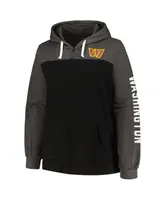 Women's Fanatics Heather Charcoal Washington Commanders Plus City Ties Full-Zip Hoodie