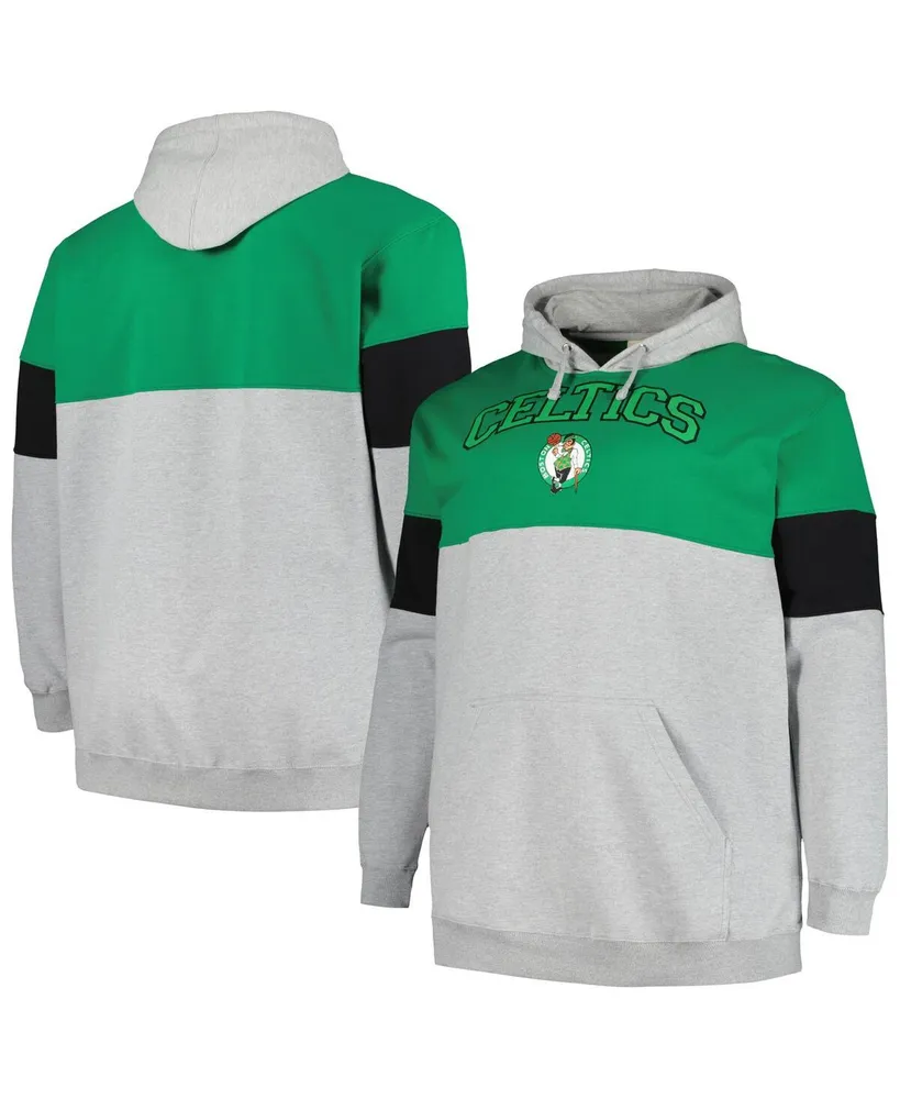 Men's Fanatics Kelly Green, Black Boston Celtics Big and Tall Pullover Hoodie