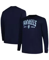 Men's Champion Navy North Carolina Tar Heels Big and Tall Arch Long Sleeve T-shirt