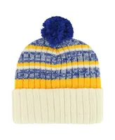 Men's '47 Brand Cream St. Louis Blues Tavern Cuffed Knit Hat with Pom